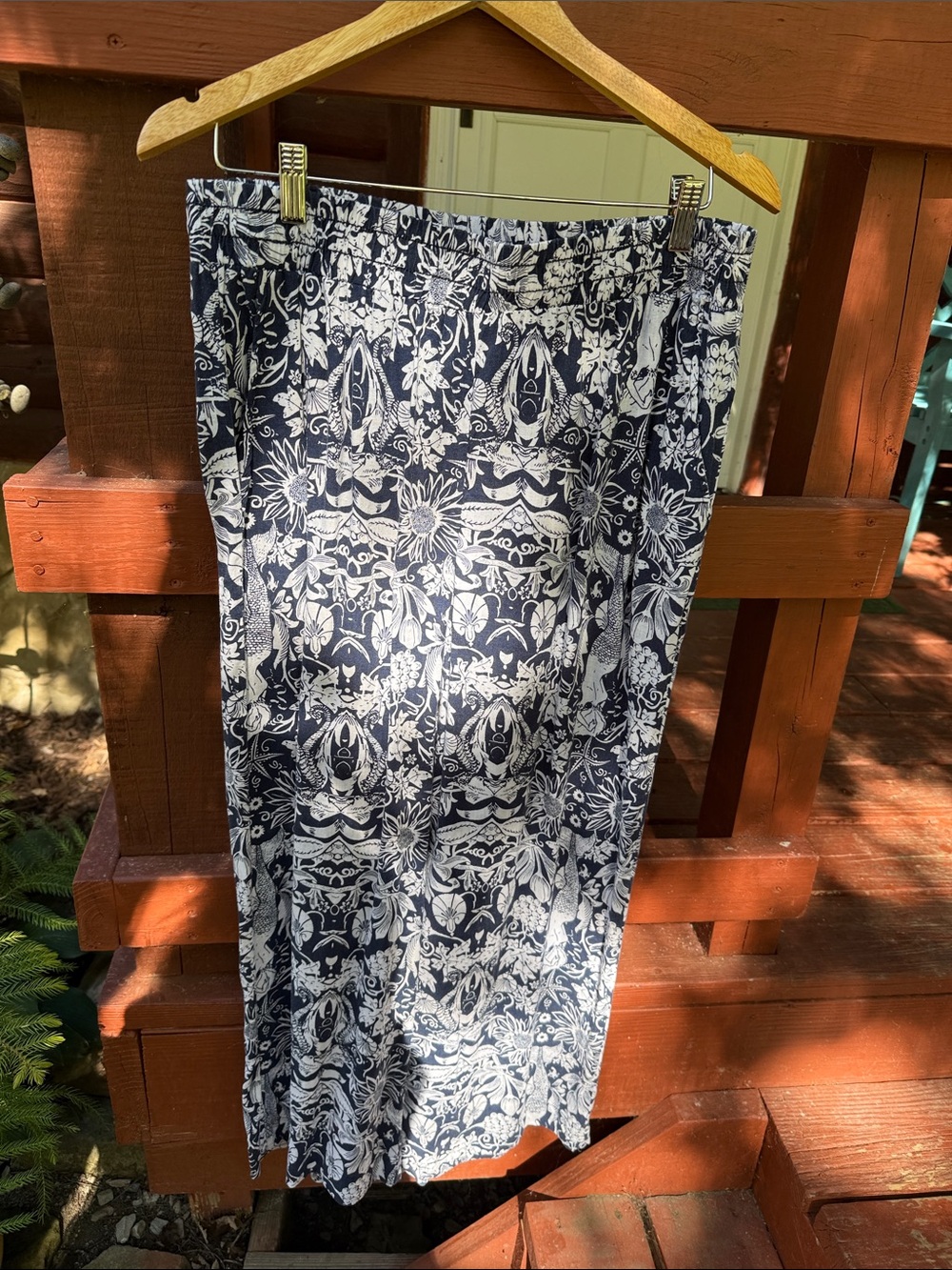 C&C California Linen Pattern Wide leg Pants, Size XL